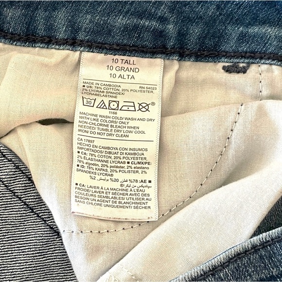 Old Navy Blue Denim Jeans Super Skinny Medium Wash High Rise Size 10 Tall - Picture 4 of 4